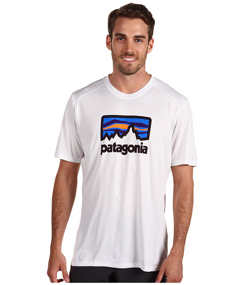 Cheap Patagonia Capilene 1 Silkweight Graphic T Shirt Outline 73 Logo White