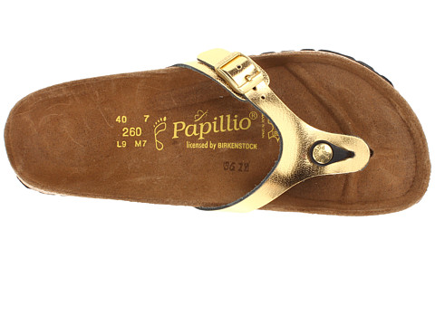 ... about Birkenstock Papillio TURIN Thong GOLD 1 buckle Sandal 39R 8 NEW