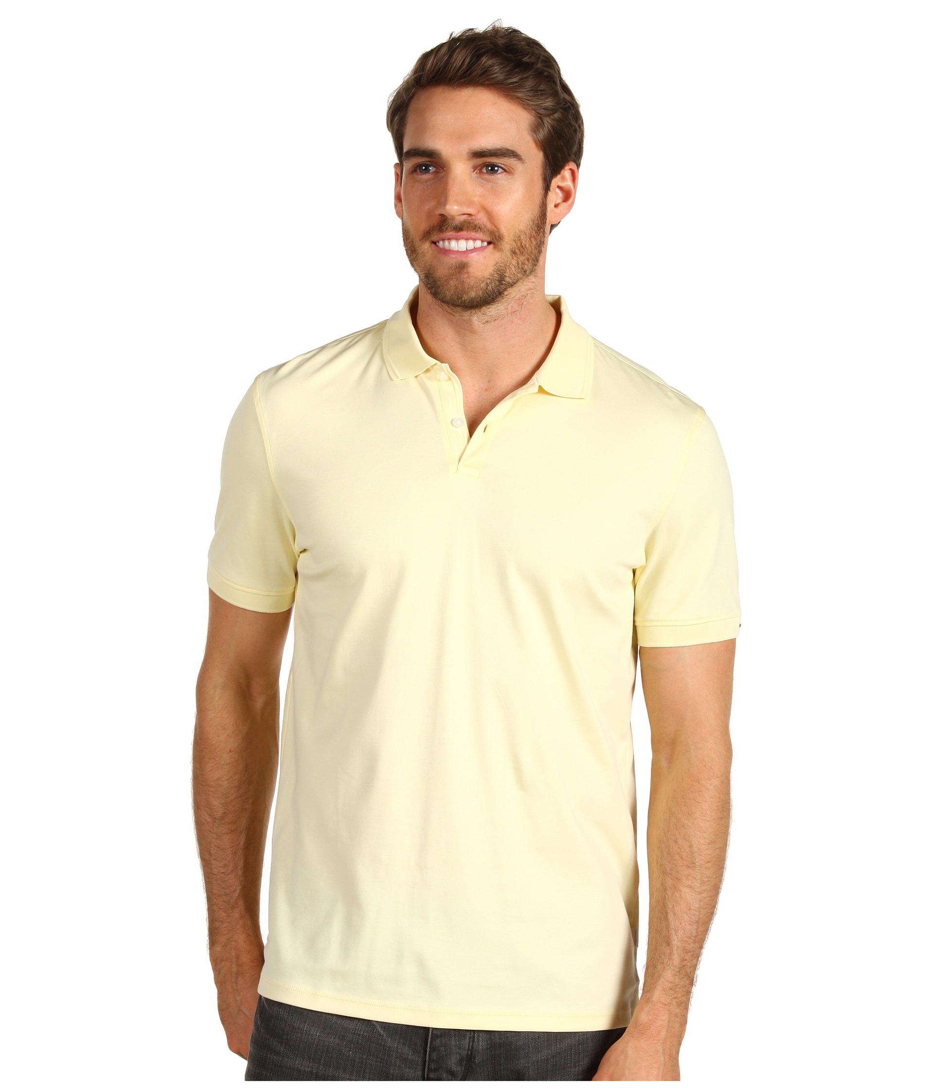 Calvin Klein Liquid Cotton S/S 2 Button Polo $58.00 NEW Calvin Klein 