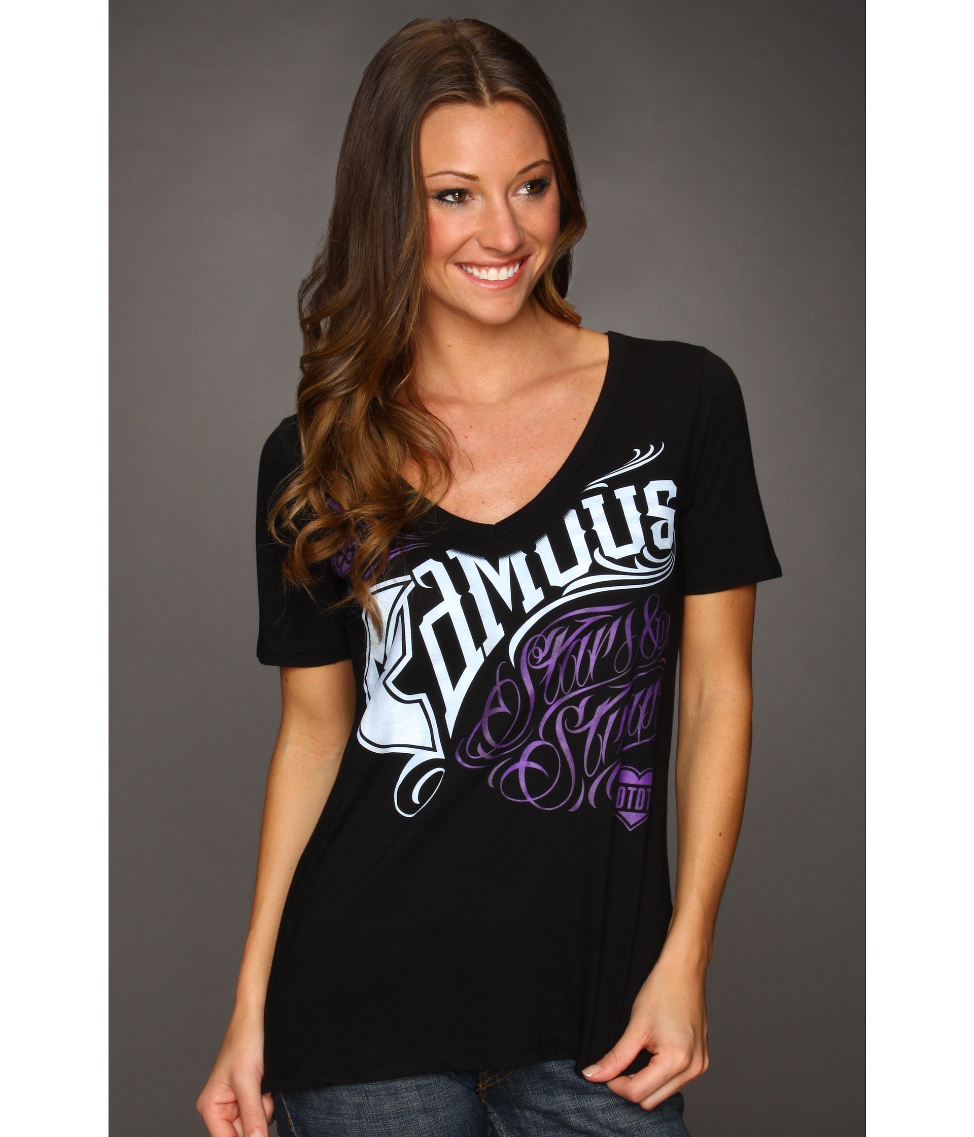 famous stars straps true grit boyfriend v neck $ 24