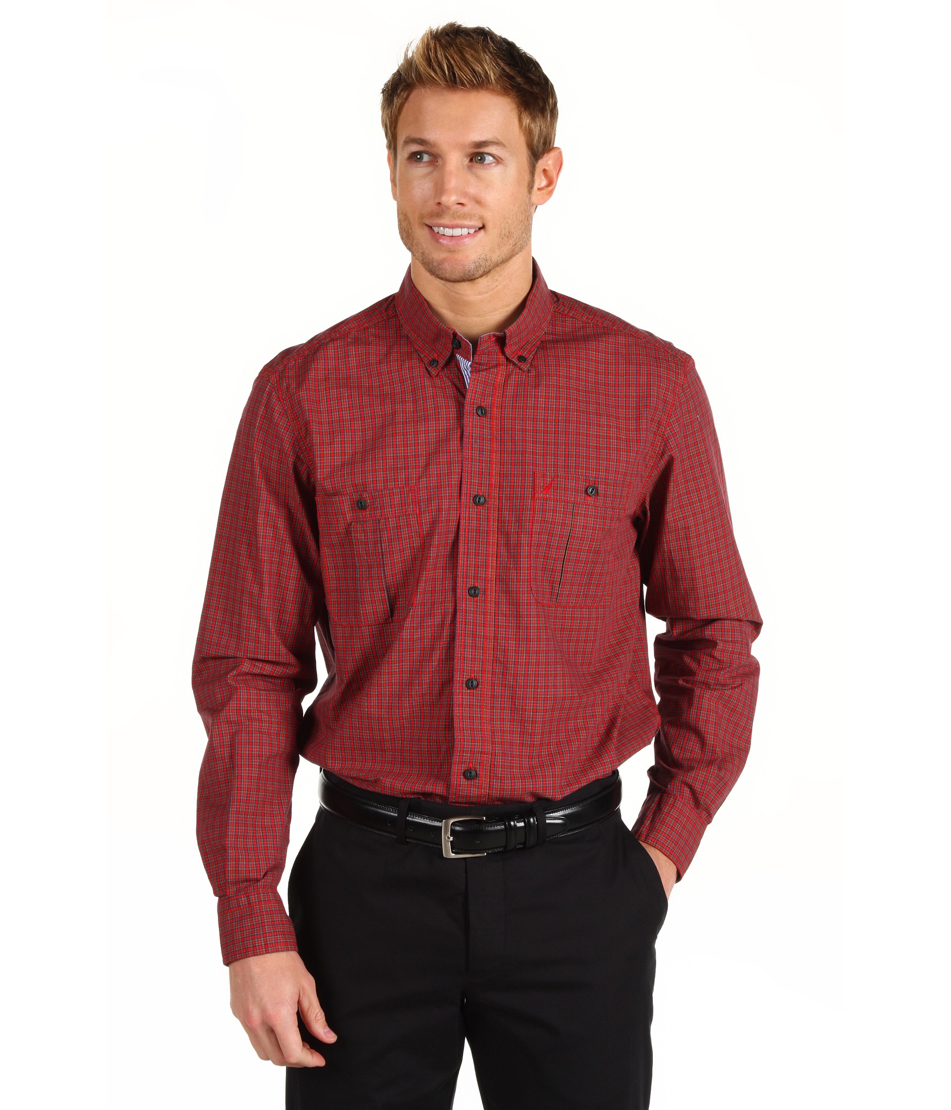 Nautica L/S Wrinkle Resistant Poplin Check Shirt $48.99 $69.50 SALE