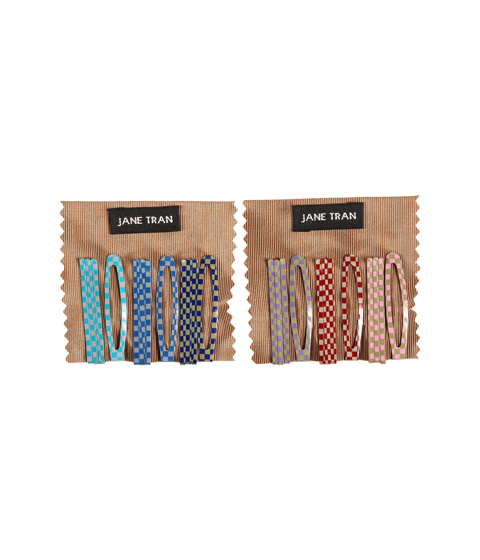 Jane Tran Checkered Assorted Bobby Pin and Clip Set $22.99 $25.00 