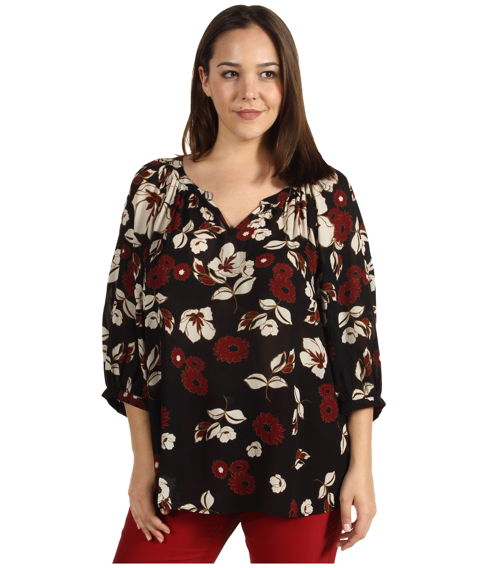 lucky brand plus size the traveler printed top $ 89