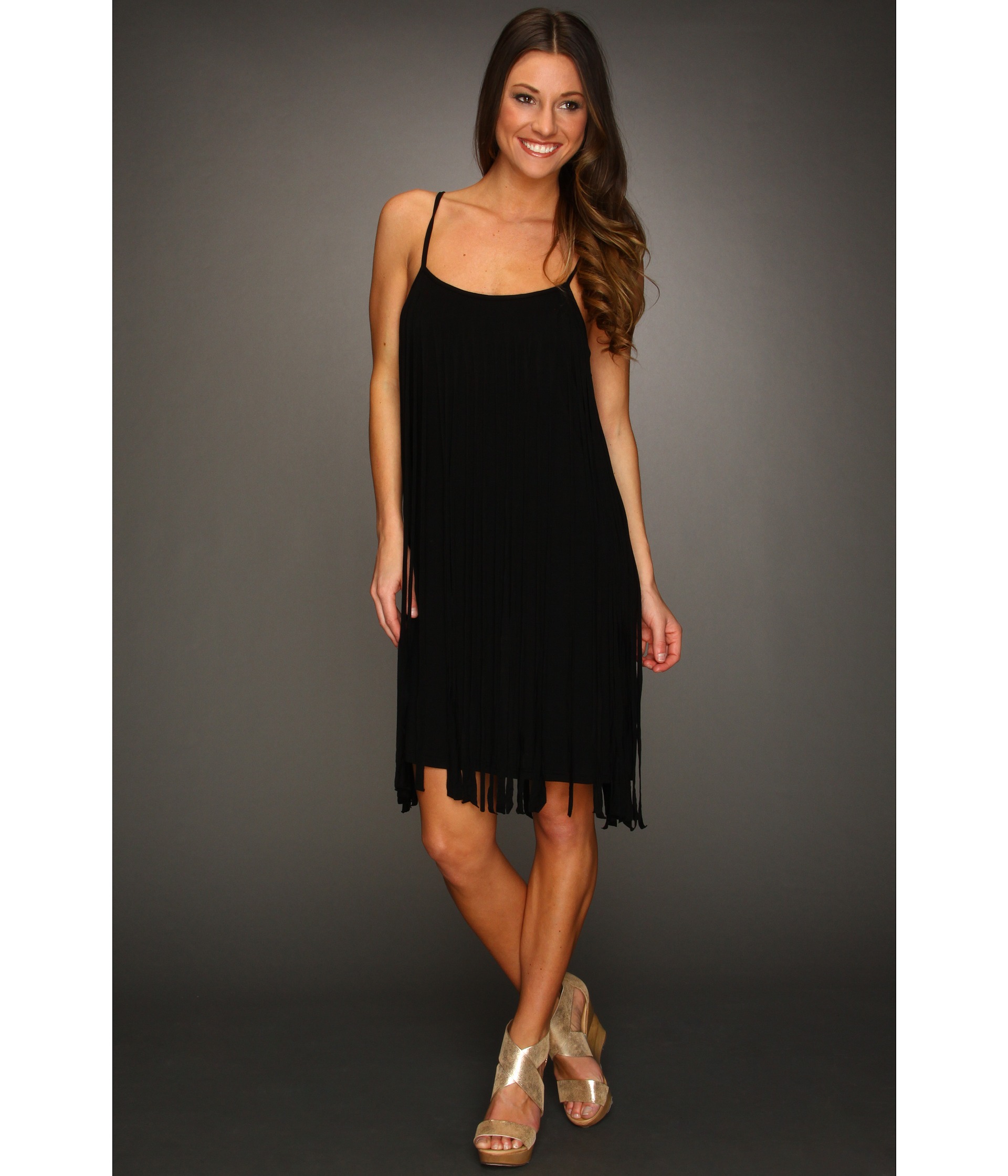 Roxy Dear Delight Dress $44.50 NEW Badgley Mischka Monaco Fringe 