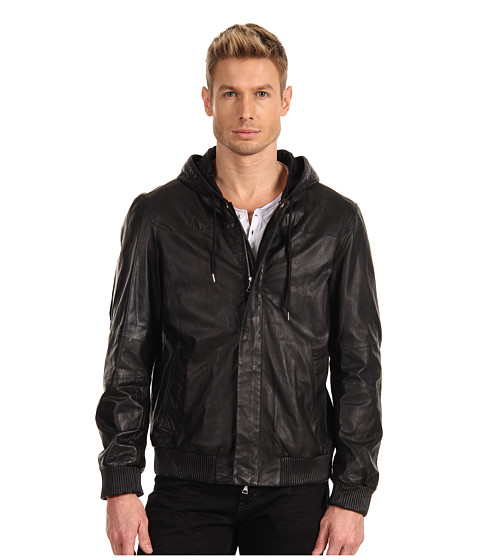 Vince Hooded Leather Bomber Jacket | Shipped Free at Zappos